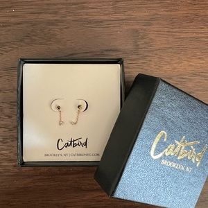 Catbird Black Diamond Dewdrop Earrings